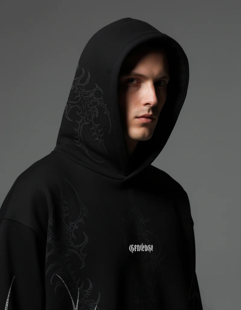 Arcane Black Oversized Hoodie