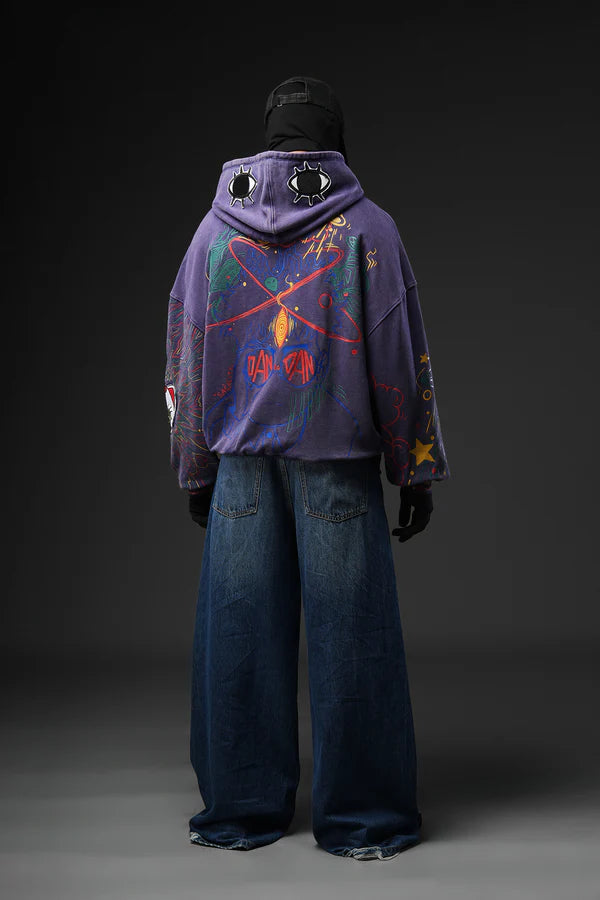 Purple Washed Patch-worked Jacket