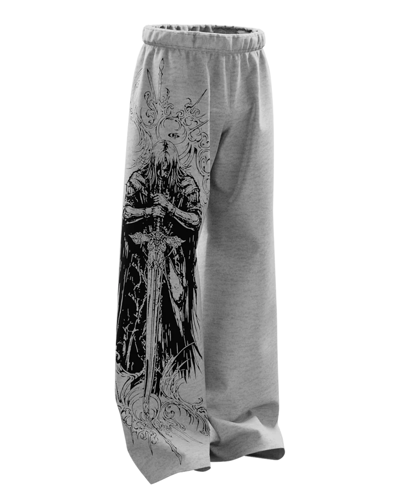 Stryk Grey Unisex Straight Fit Baggy Pants