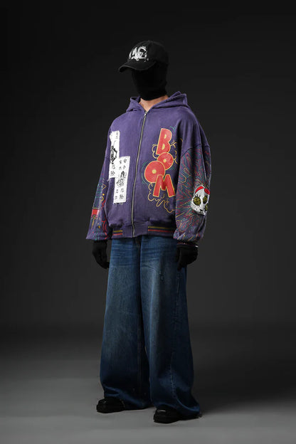 Paranorman - Purple Washed Patch-worked Jacket