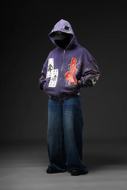 Paranorman - Purple Washed Patch-worked Jacket